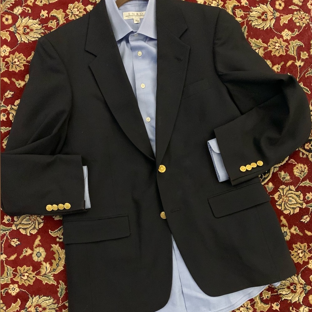 EVAN PICONE All Wool Navy Blue Blazer